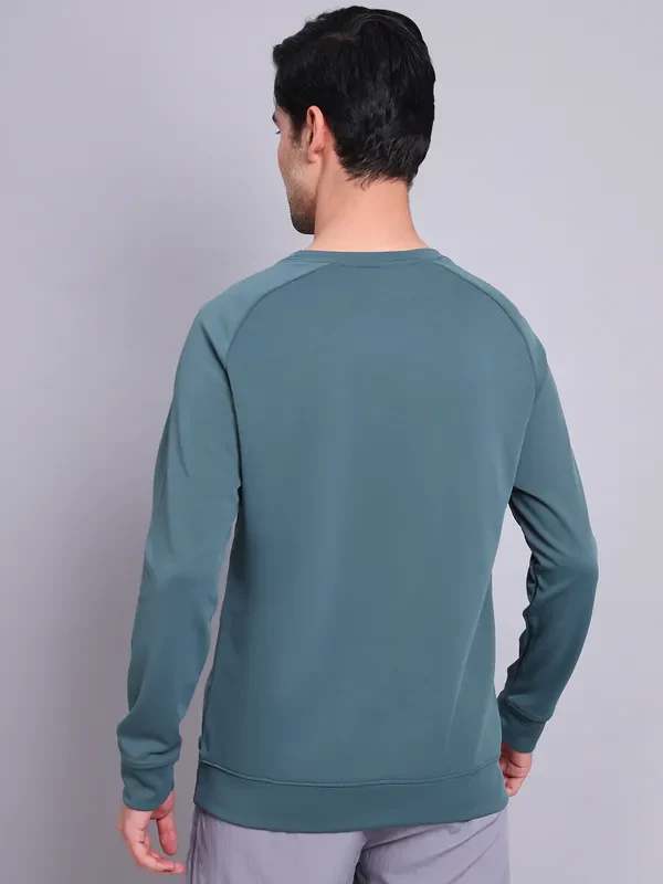 Men Printed Slim Fit Crew Neck Sweatshirt with ELASTO PLUS - Image 3