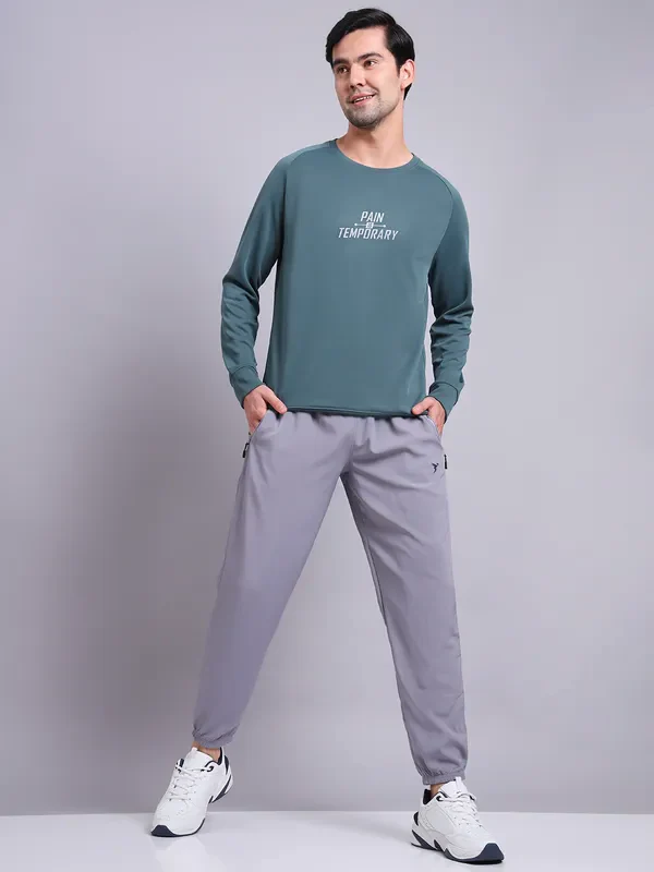 Men Printed Slim Fit Crew Neck Sweatshirt with ELASTO PLUS - Image 5