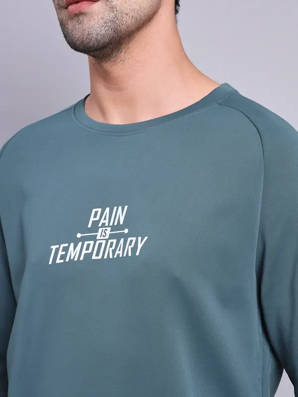 Men Printed Slim Fit Crew Neck Sweatshirt with ELASTO PLUS - Image 6
