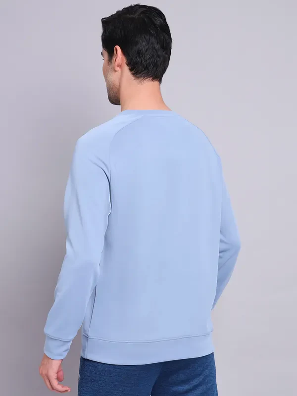 Men Printed Slim Fit Crew Neck Sweatshirt with ELASTO PLUS - Image 3