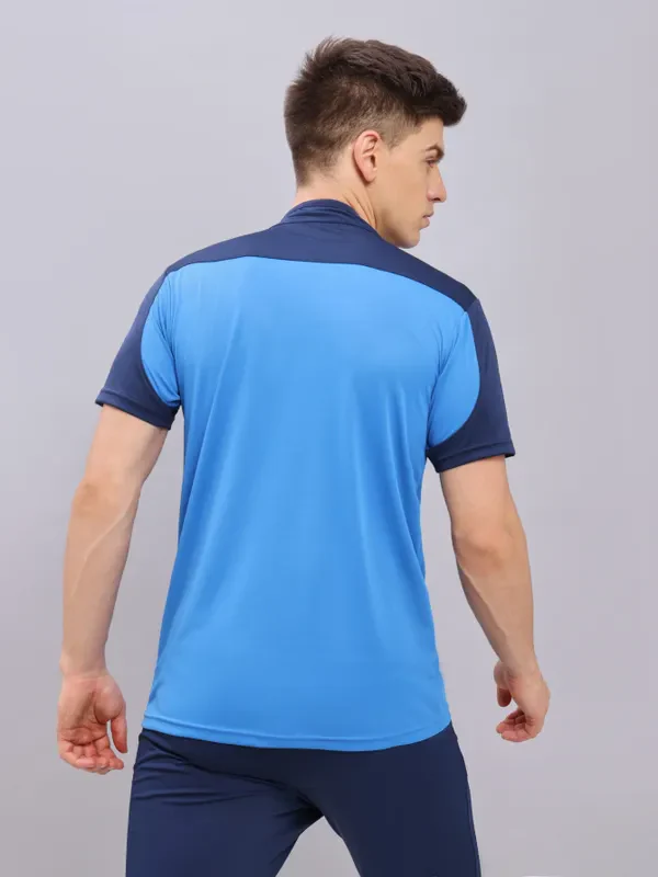 Men Colorblock Slim Fit Mock Neck T-shirt with TECHNO COOL+ - Image 6