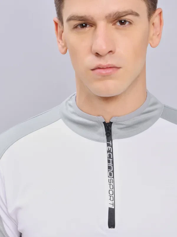 Men Colorblock Slim Fit Mock Neck T-shirt with TECHNO COOL+ - Image 7
