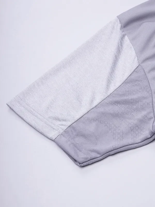 Men Melange Slim Fit Mock Neck T-shirt with TECHNO COOL+ - Image 9