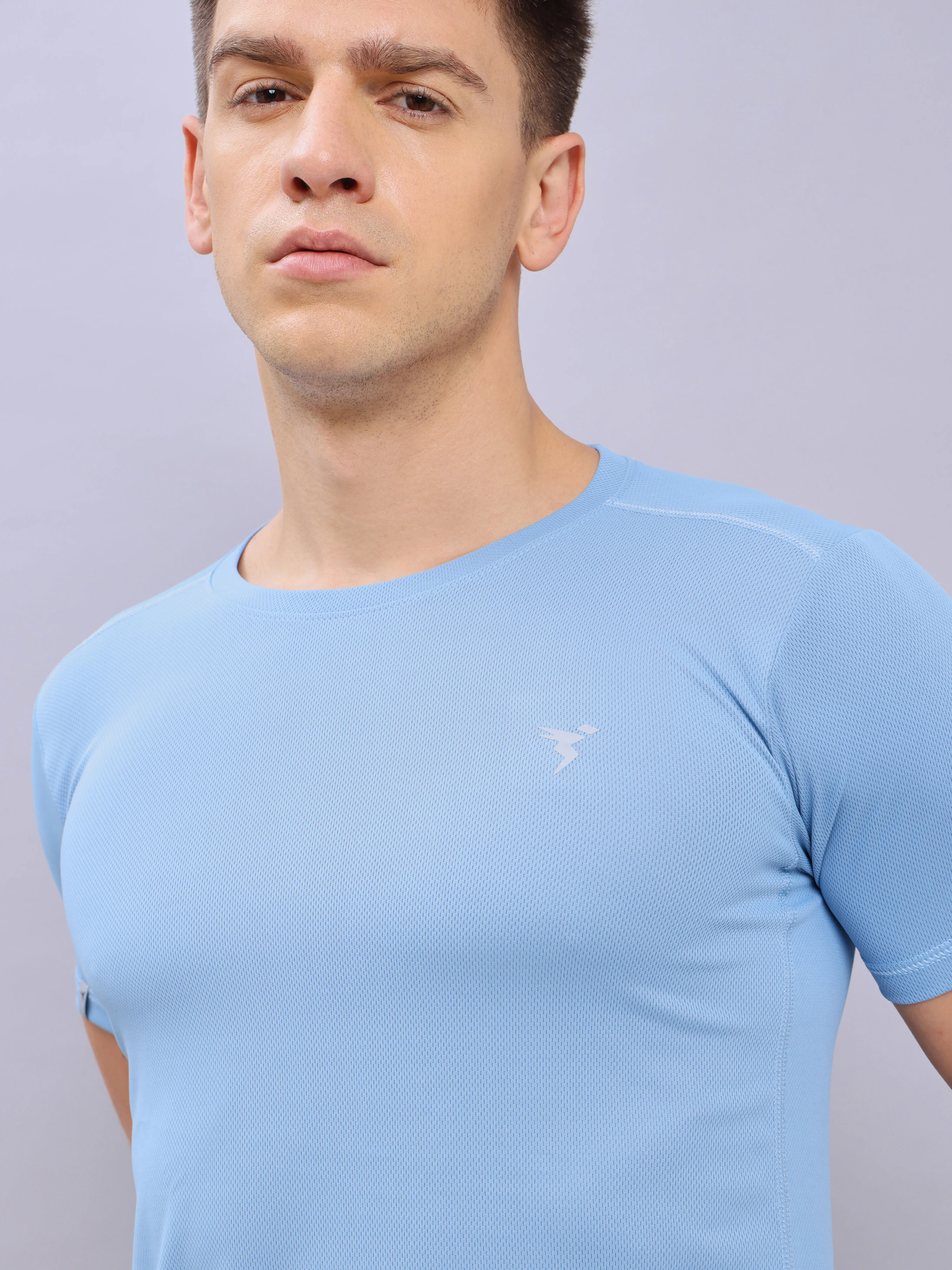 Men Solid Slim Fit Crew Neck T-shirt with TECHNO COOL+ - Image 6