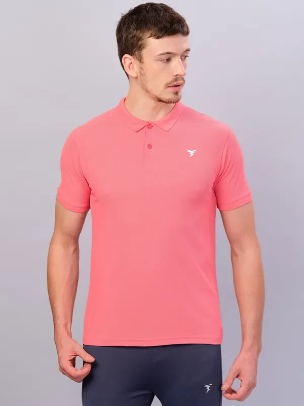 Men Solid Slim Fit Polo T-shirt with MATPIQ - Image 2