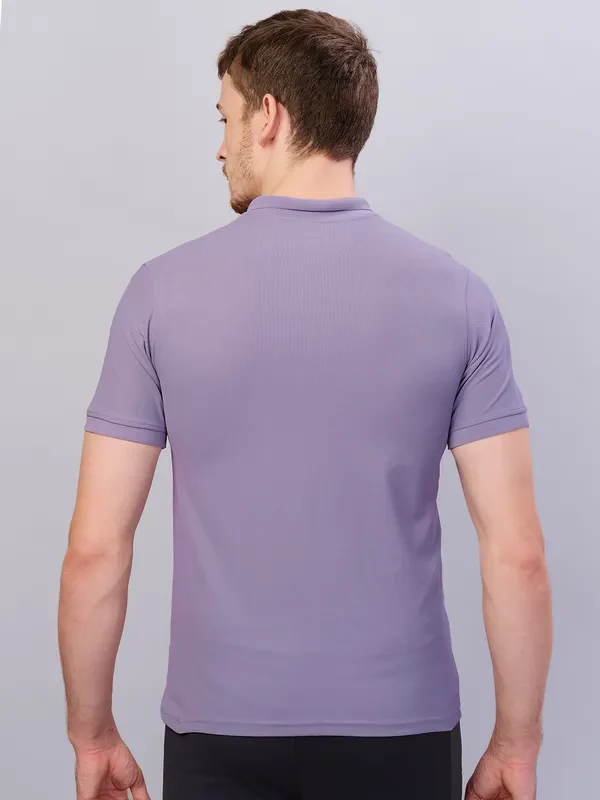 Men Solid Slim Fit Polo T-shirt with MATPIQ - Image 2