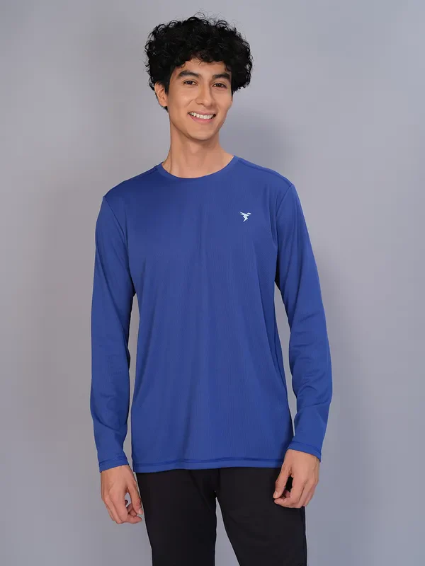 Men Solid Slim Fit Crew Neck T-shirt with TECHNO COOL+ - Image 6