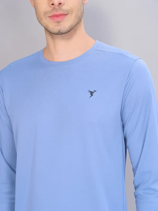 Men Solid Slim Fit Crew Neck T-shirt with TECHNO COOL+ - Image 6