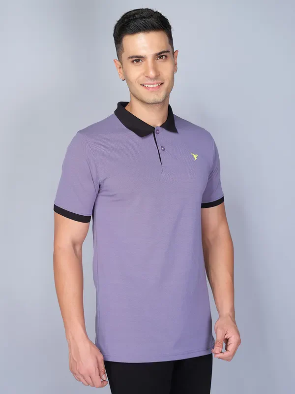 Men Solid Slim Fit Polo T-shirt with ELASTO PLUS - Image 5