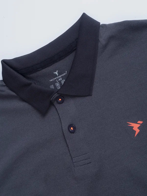 Men Solid Slim Fit Polo T-shirt with ELASTO PLUS - Image 7