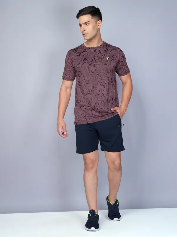 Men Jacquard Slim Fit Crew Neck T-shirt with DOUBLE COOL - Image 3