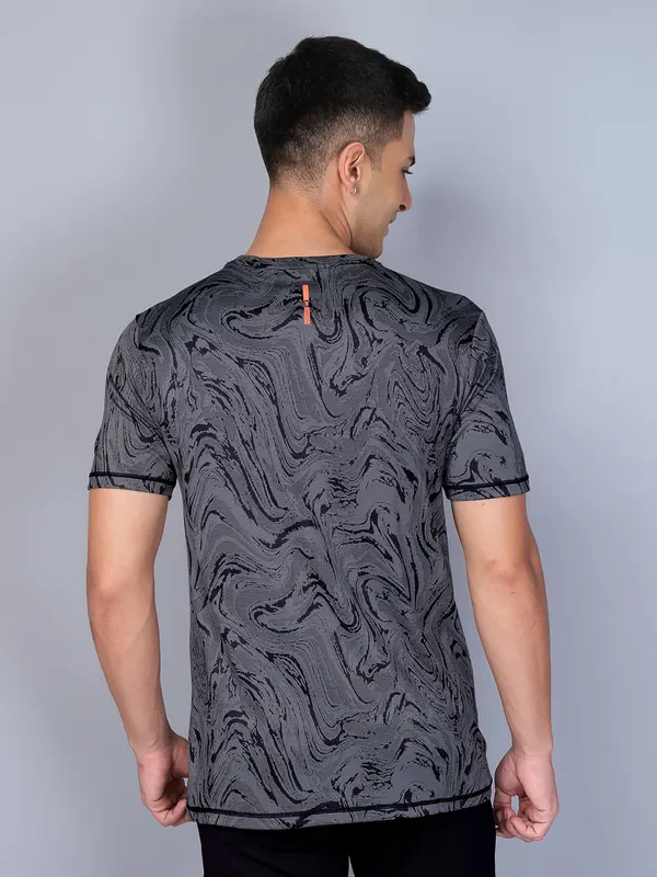 Men Jacquard Slim Fit Crew Neck T-shirt with DOUBLE COOL - Image 3