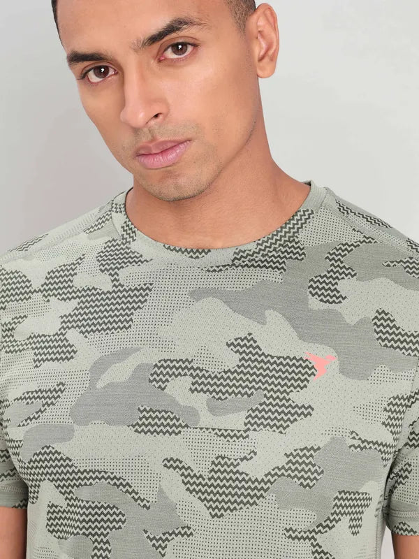 Men Jacquard Slim Fit Crew Neck T-shirt with DOUBLE COOL - Image 7