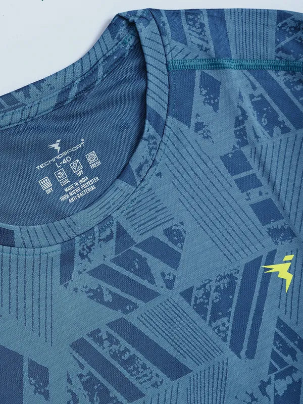 Men Jacquard Slim Fit Crew Neck T-shirt with DOUBLE COOL - Image 9