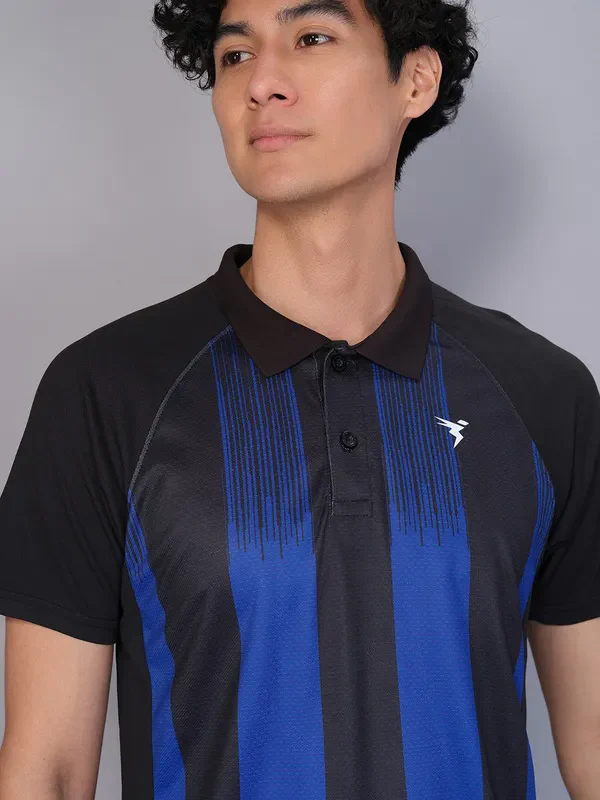 Men Printed Slim Fit Polo T-shirt with TECHNO COOL+ - Image 6