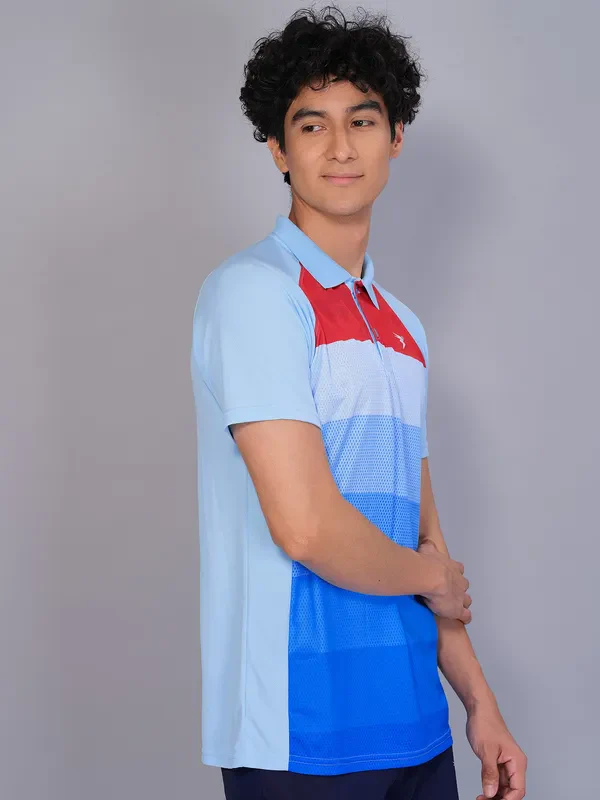 Men Printed Slim Fit Polo T-shirt with TECHNO COOL+ - Image 3