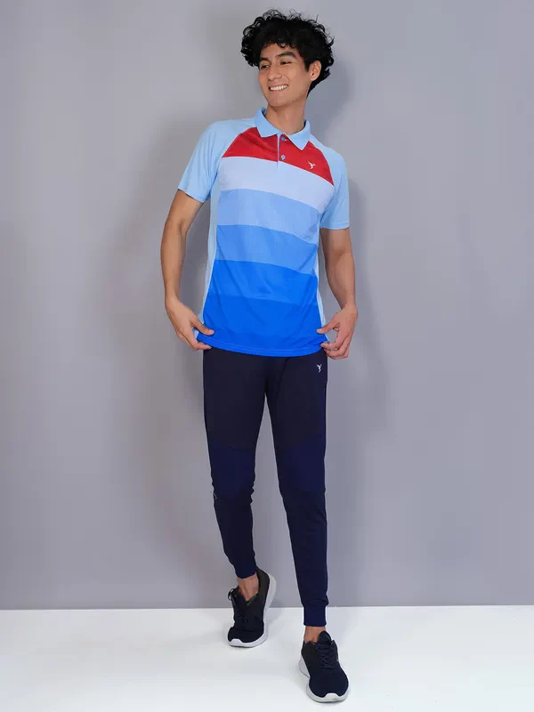 Men Printed Slim Fit Polo T-shirt with TECHNO COOL+ - Image 4