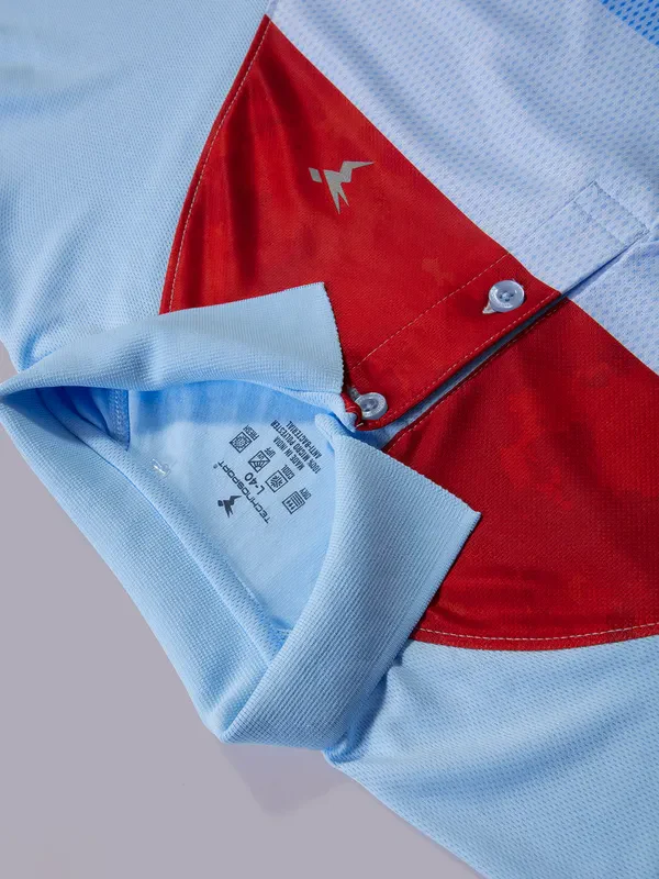 Men Printed Slim Fit Polo T-shirt with TECHNO COOL+ - Image 7