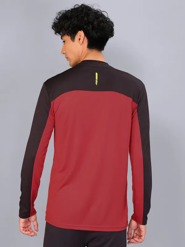 Men Colorblock Slim Fit Mock Neck T-shirt with TECHNO COOL - Image 3