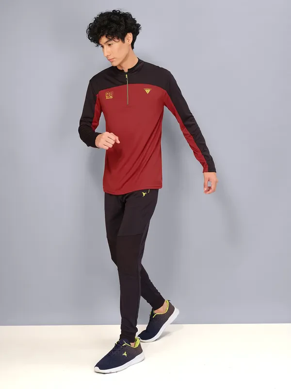 Men Colorblock Slim Fit Mock Neck T-shirt with TECHNO COOL - Image 4