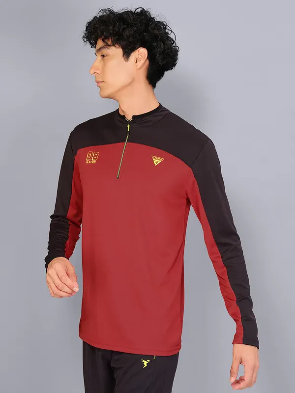 Men Colorblock Slim Fit Mock Neck T-shirt with TECHNO COOL - Image 6