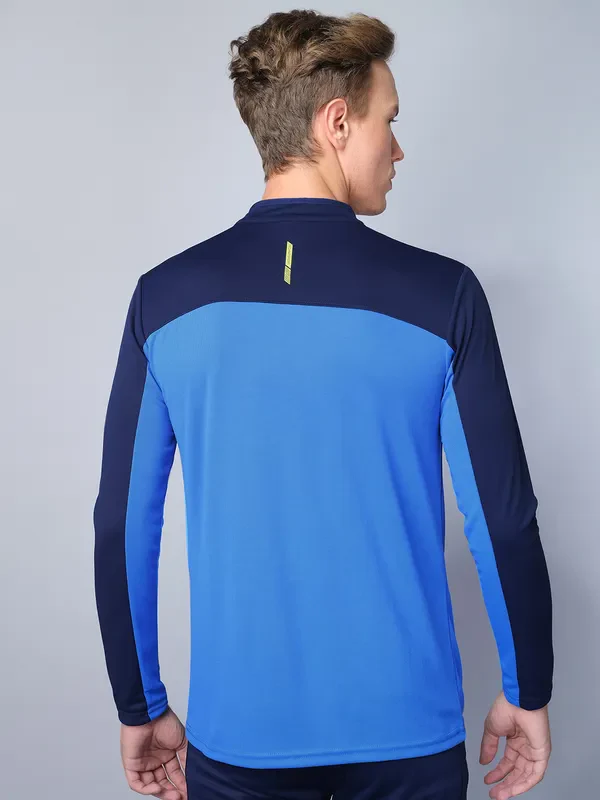 Men Colorblock Slim Fit Mock Neck T-shirt with TECHNO COOL - Image 2