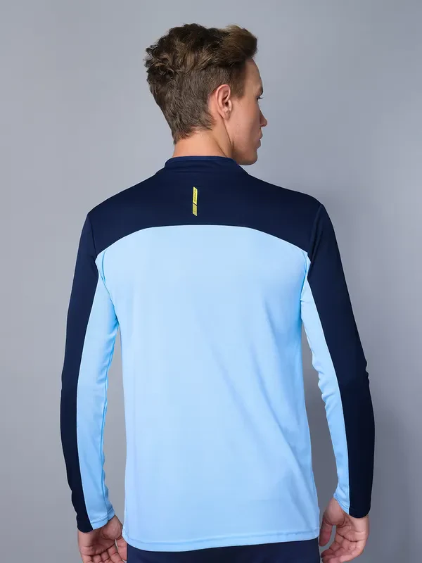 Men Colorblock Slim Fit Mock Neck T-shirt with TECHNO COOL - Image 2