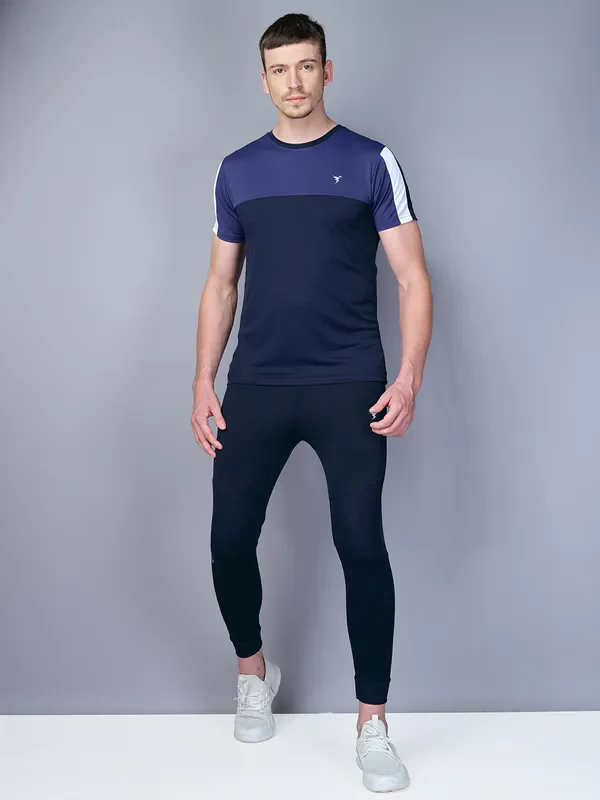 Men Colorblock Slim Fit Crew Neck T-shirt with TECHNO COOL - Image 5