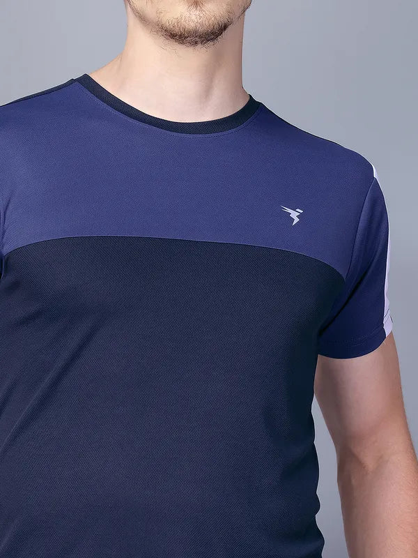 Men Colorblock Slim Fit Crew Neck T-shirt with TECHNO COOL - Image 9