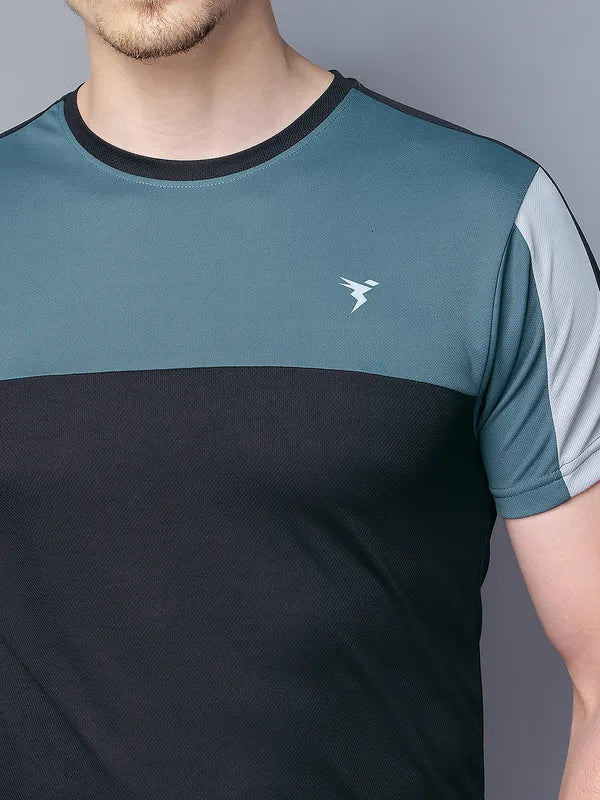 Men Colorblock Slim Fit Crew Neck T-shirt with TECHNO COOL - Image 6