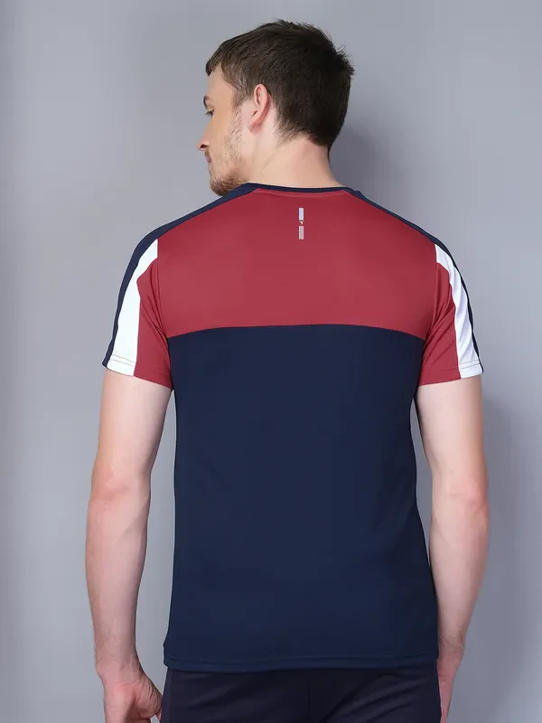 Men Colorblock Slim Fit Crew Neck T-shirt with TECHNO COOL - Image 4