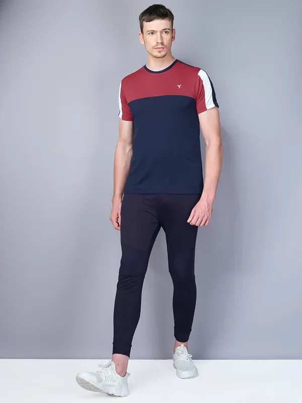 Men Colorblock Slim Fit Crew Neck T-shirt with TECHNO COOL - Image 5