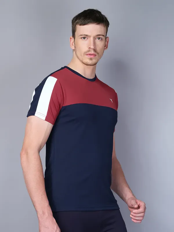 Men Colorblock Slim Fit Crew Neck T-shirt with TECHNO COOL - Image 6