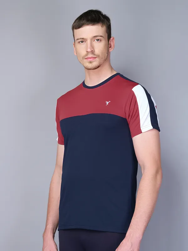 Men Colorblock Slim Fit Crew Neck T-shirt with TECHNO COOL - Image 8