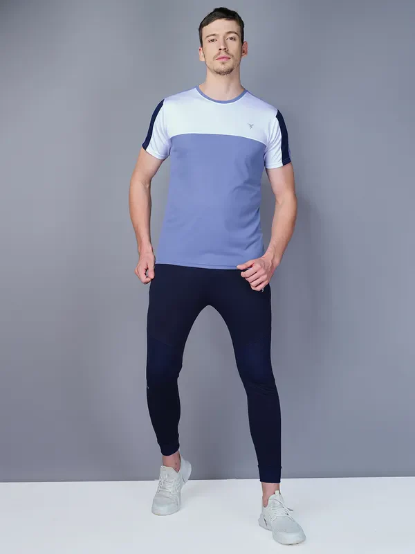 Men Colorblock Slim Fit Crew Neck T-shirt with TECHNO COOL - Image 5
