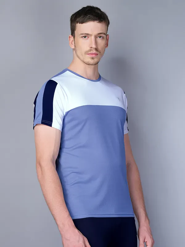 Men Colorblock Slim Fit Crew Neck T-shirt with TECHNO COOL - Image 6