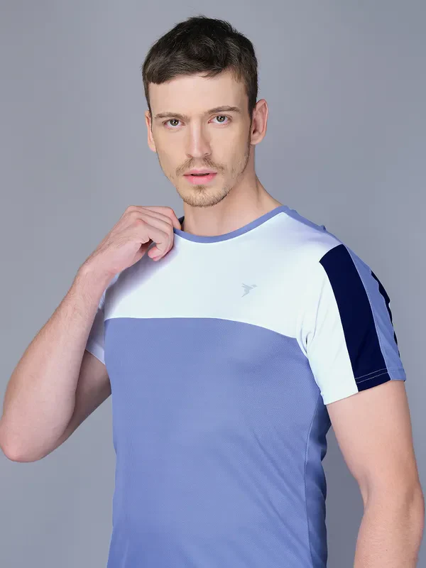 Men Colorblock Slim Fit Crew Neck T-shirt with TECHNO COOL - Image 7