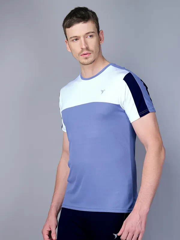 Men Colorblock Slim Fit Crew Neck T-shirt with TECHNO COOL - Image 8