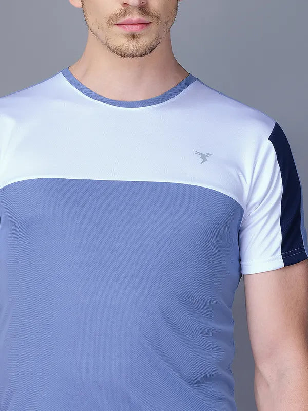 Men Colorblock Slim Fit Crew Neck T-shirt with TECHNO COOL - Image 9