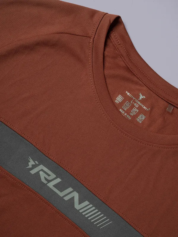 Men Colorblock Slim Fit Crew Neck T-shirt with TECHNO COOL+ - Image 6