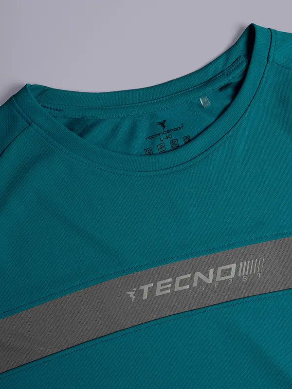 Men Colorblock Slim Fit Crew Neck T-shirt with TECHNO COOL+ - Image 7