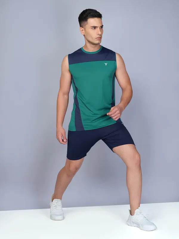 Men Colorblock Slim Fit Crew Neck Innerwear Vest with TECHNO COOL - Image 4