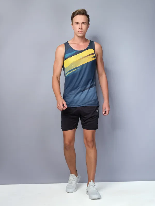Men Printed Slim Fit Scoop Neck Innerwear Vest with TECHNO COOL - Image 4