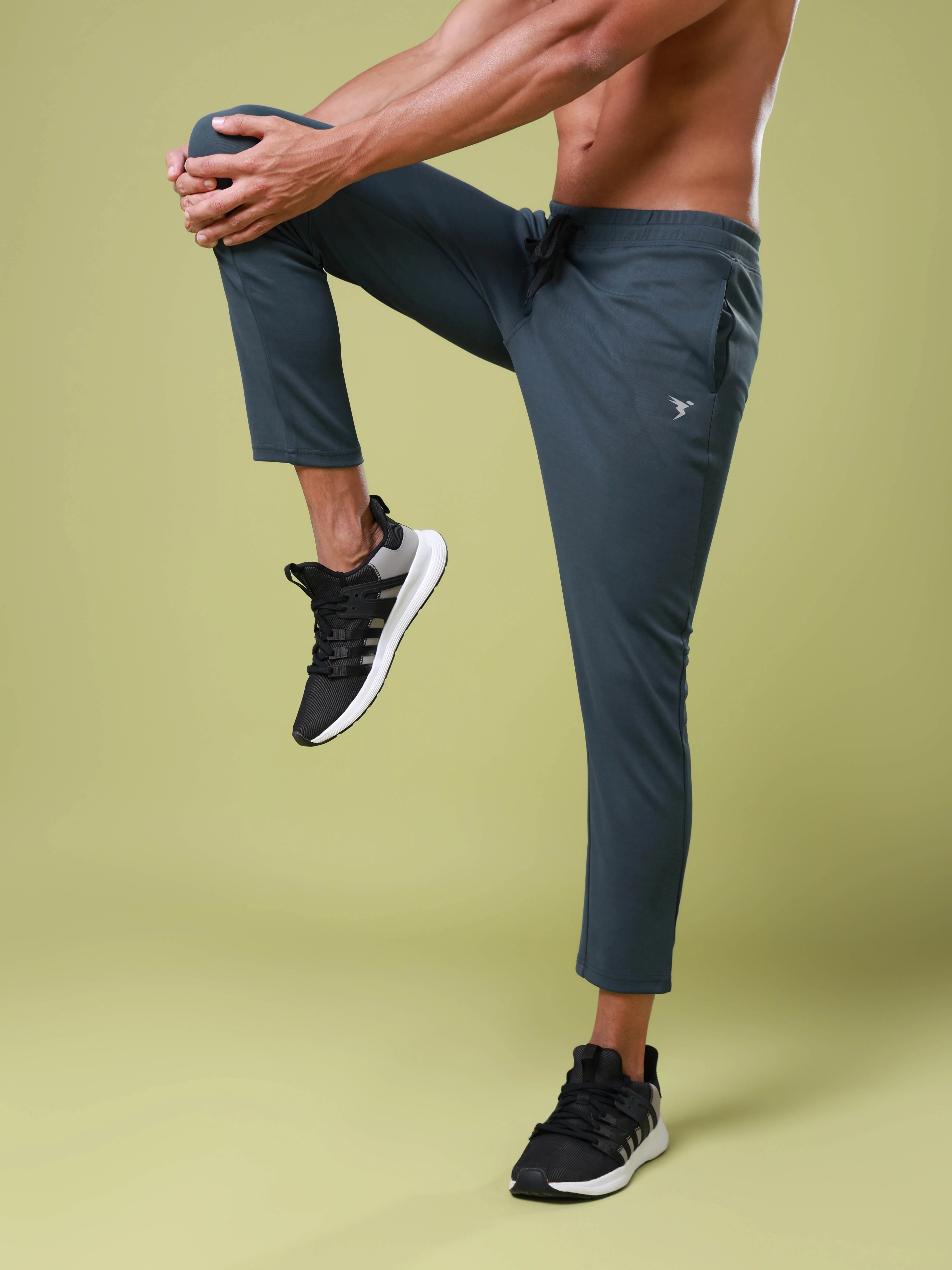 Men Solid Slim Fit Trackpants with ELASTO PLUS - Image 2