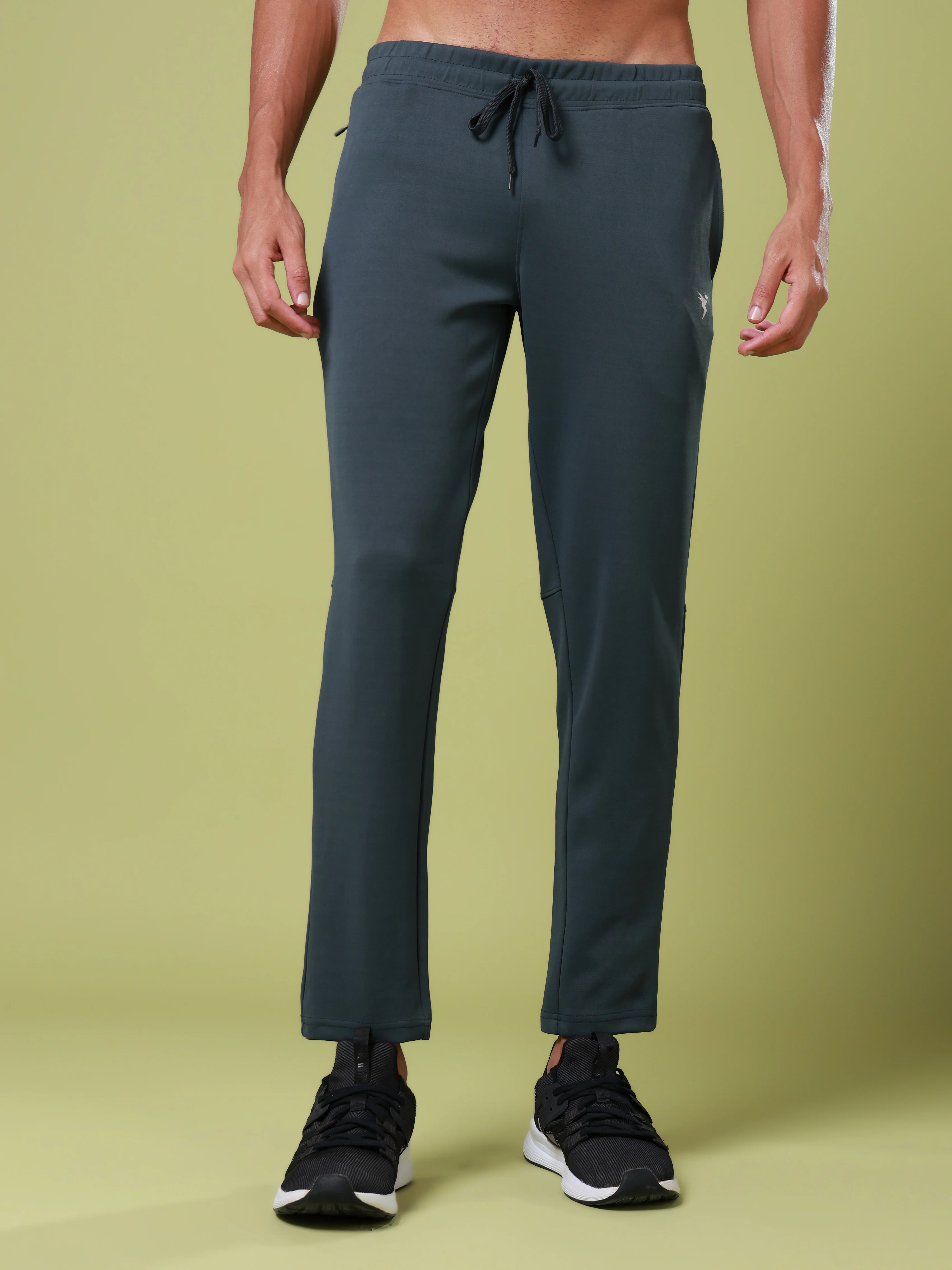 Men Solid Slim Fit Trackpants with ELASTO PLUS - Image 3