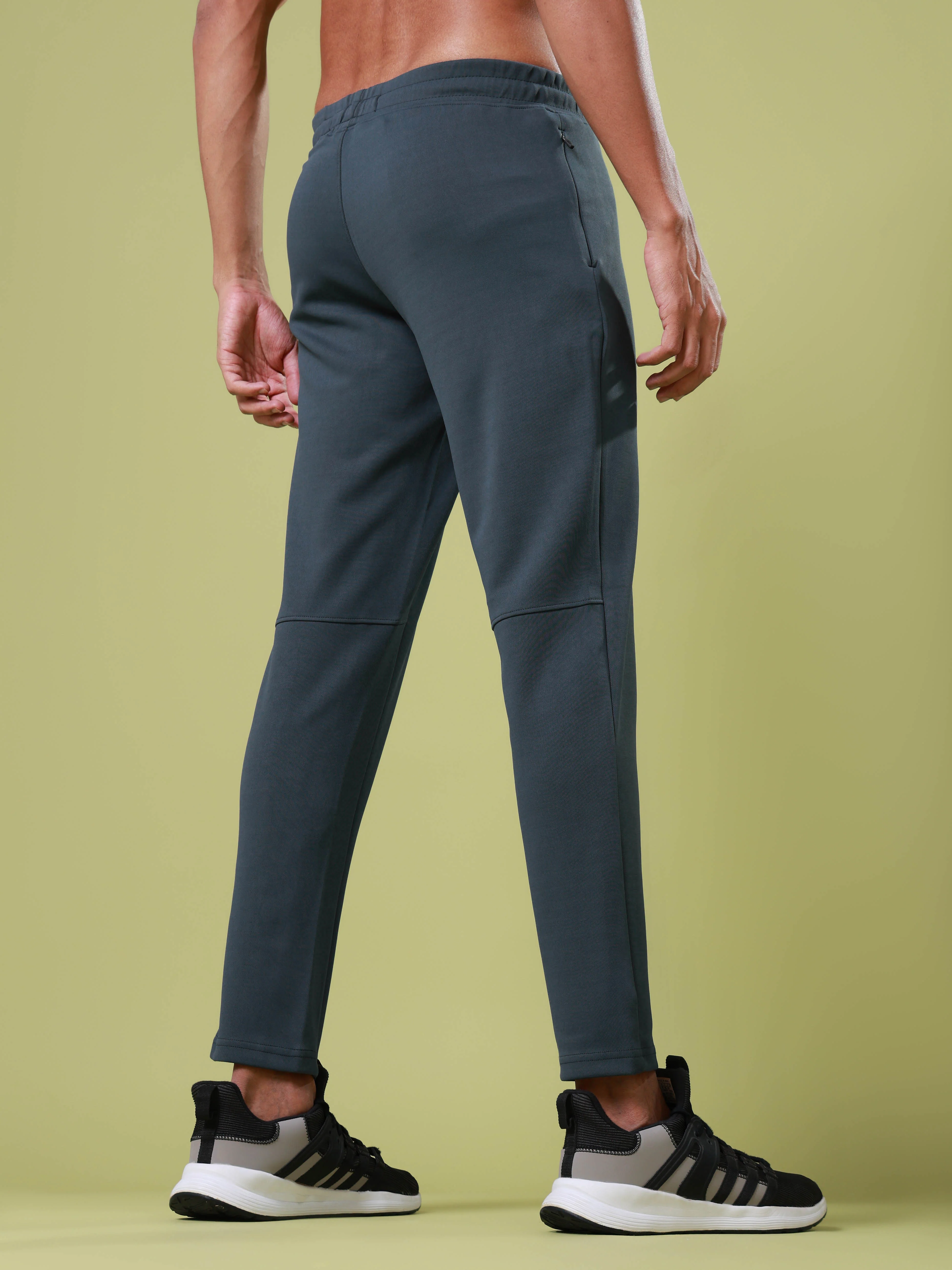 Men Solid Slim Fit Trackpants with ELASTO PLUS - Image 4