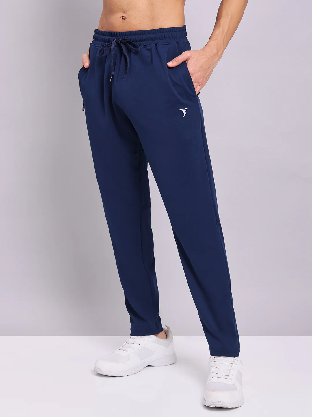 Men Solid Slim Fit Trackpants with ELASTO PLUS