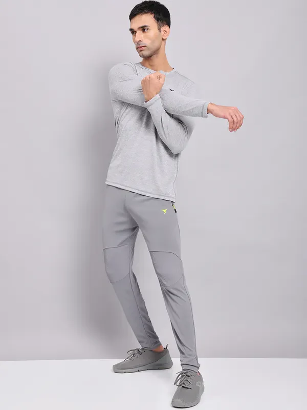 Men Solid Slim Fit Trackpants with TECHNO DRY - Image 2