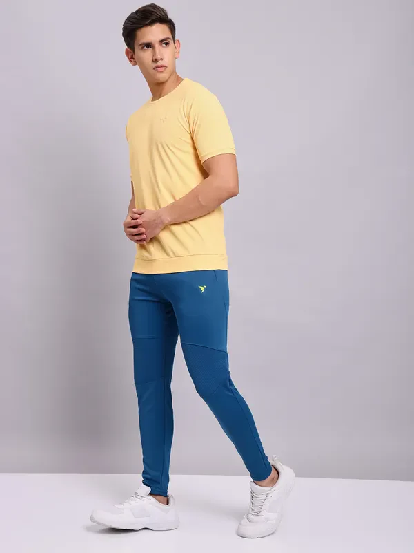 Men Solid Slim Fit Trackpants with TECHNO DRY - Image 2