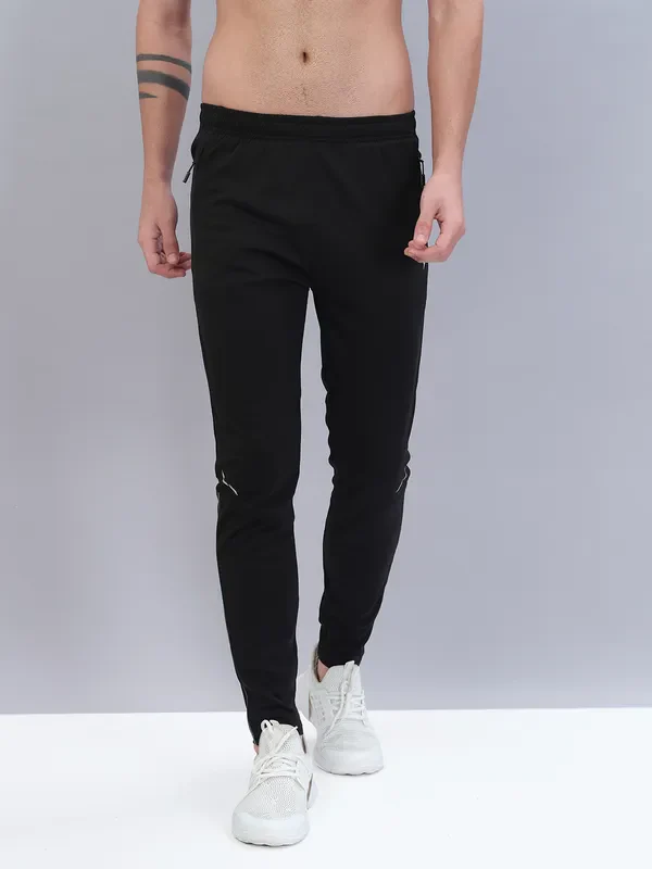 Men Solid Slim Fit Trackpants with TECHNO DRY - Image 2